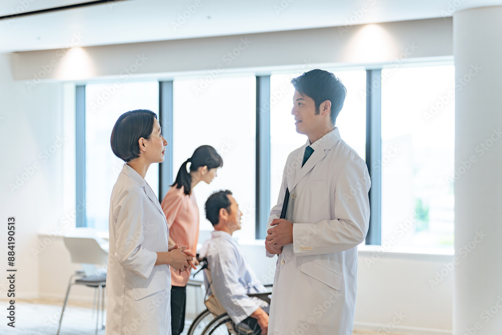 Poster 病院内の風景　医師　看護師　患者
