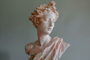 Exquisite sculpture of a graceful woman captured in marble with delicate craftsmanship