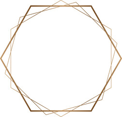 Golden hexagonal line, post card, vector, element