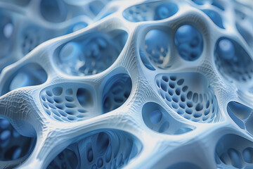 Dynamic periwinkle abstract structure, emphasizing scientific importance, great for medical.