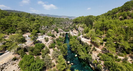 Naklejka premium Antalya's world-famous rafting area Köprülü Canyon