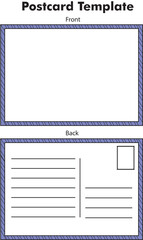 Vector postcard with white paper texture blank postage stamp