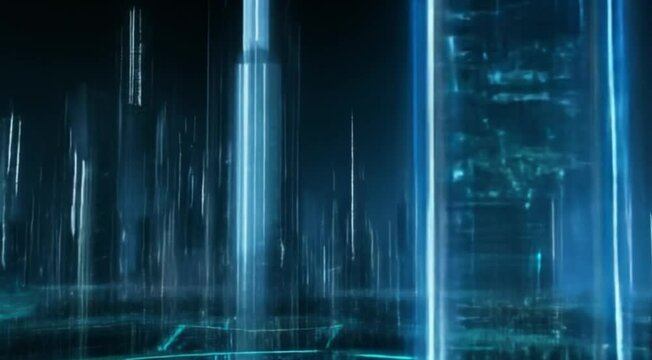 Surreal Abstract Art Illustrating Future Technological Paradigms.