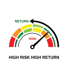 High risk high return business concept isolated on white background.