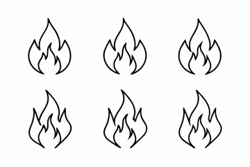 fire line icon, fire line art vector	set
