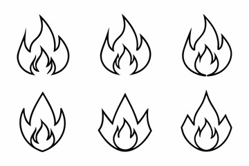 fire line icon, fire line art vector	set
