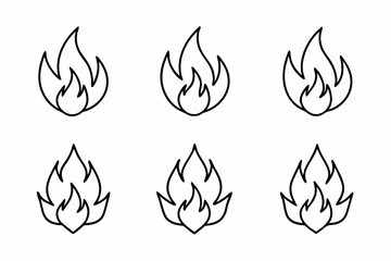 fire line icon, fire line art vector set  © Trendy CraftSVG 