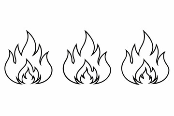 fire line icon, fire line art vector	set

