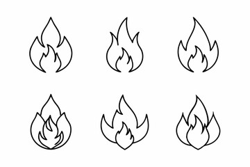 fire line icon, fire line art vector	set
