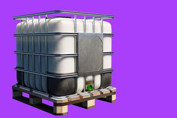 Warehouse with goods. Logistics center with barrels and boxes. Storage area of enterprise. Stack of...