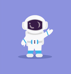 Icon of a cute astronaut on a blue background.