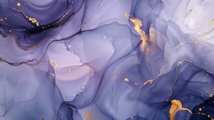 Fototapeta premium Color Purple Ink Fluid Abstract Painting Texture Wallpaper. Marble wave twisted texture background. Modern Marbling artwork background. Contemporary art. Hand painted Purple watercolor background