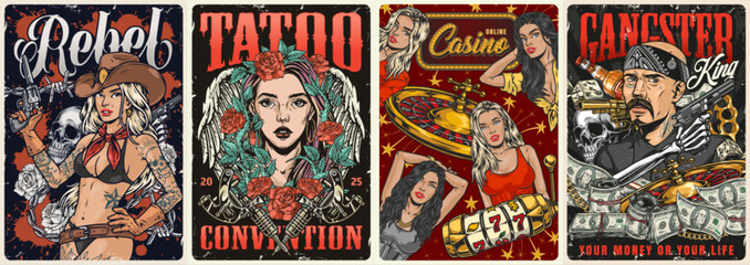 Spirit adventure colorful set stickers