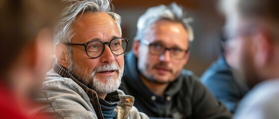Group of men discussing mental health at a workshop, Movember, Men s Health Awareness Month, awareness and support