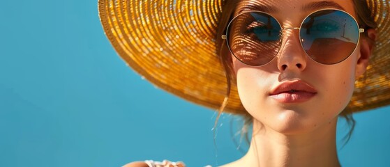 Person wearing a widebrimmed hat and sunglasses, UV Safety Awareness Month, sun protection and style
