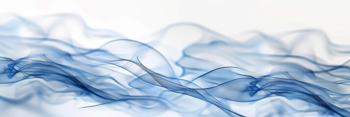 Fototapeta premium Abstract artwork featuring flowing blue waves. Ideal for backgrounds, web designs, and artistic projects.