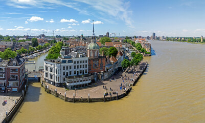 Obraz premium Aerial panorama from the city Dordrecht in the Netherlands
