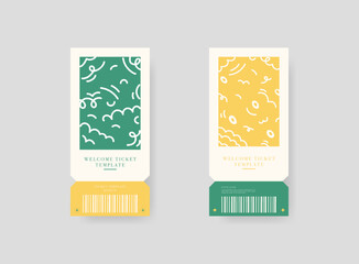 Event ticket template set. Vector template illustration.