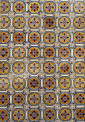 Europe, Portugal, Aveiro. Traditional hand painted azulejos decorative tiles on a building in Aveiro.