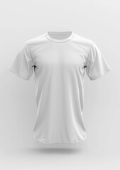 T-shirt mockup on white background, 3D render for brand advertising