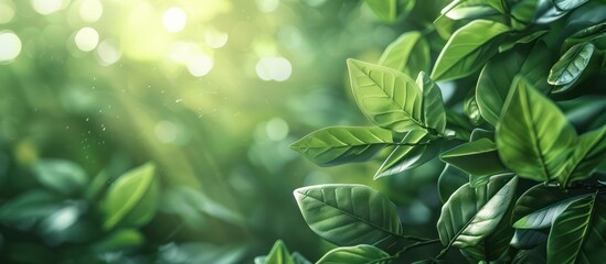 Fototapeta premium Sunlight Filtering Through Green Leaves
