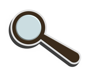 Blue magnifying glass on isolated background, 3D rendering illustration