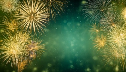 Background of festive fireworks with copy space