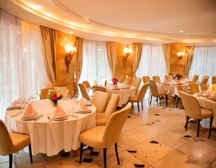 Background with a luxury restaurant room view theme 