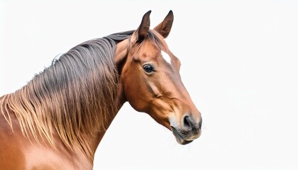 brown horse isolated on white 