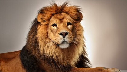 lion looking isolated on white 