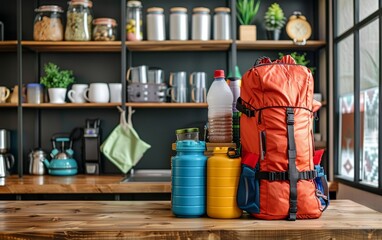 Planning and safety, National Preparedness Month, emergency supplies neatly arranged in a home