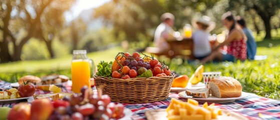 Family picnic with safe sun practices, National Make a Difference to Children Month, enjoyment and safety