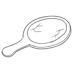 broken mirror illustration hand drawn outline vector