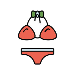 bikni color line icon with white background vector stock illustration