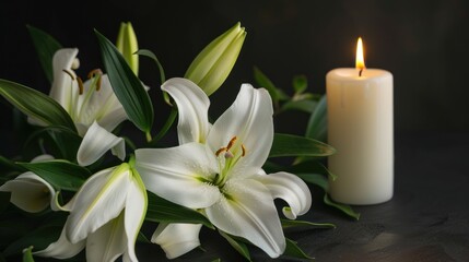 White Lilies and Candle