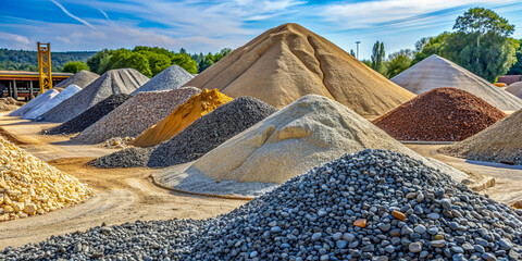 Heap of gravel and sand.