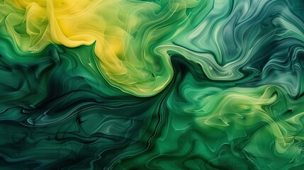   A green, yellow, and blue background with swirls on one side and a yellow-green combo on the other