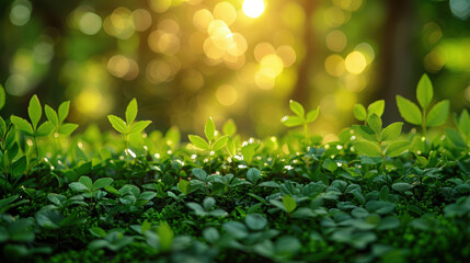 Obraz premium green plants bask in the sunlight