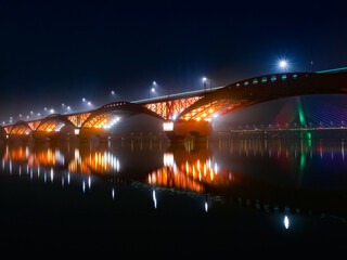 Night view of Haengjudaegyo bridge in Seoul, South Korea