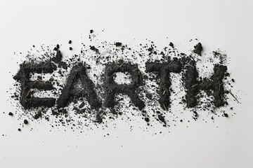 Fototapeta premium Earthy Word Art of Soil Forming the Word Earth