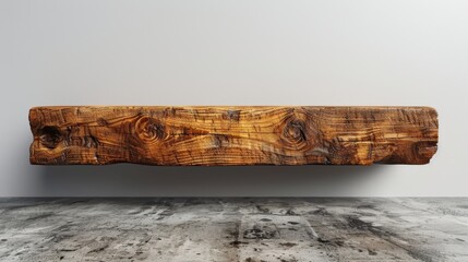 Fototapeta premium A wooden beam isolated on a white background.