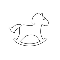 Horse toy icon in flat vector