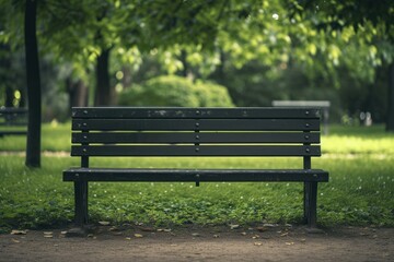 Weathered Bench wooden background. Empty city. Generate Ai