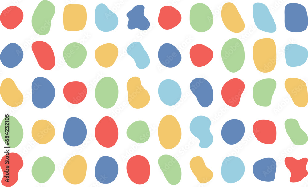 Wall mural かわいい抽象的な流体シェイプの楕円フレーム　ベクター　カラフル　set of cute abstract shapes.vector loose frame.