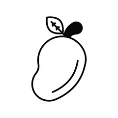 mango glyph icon with white background vector stock illustration