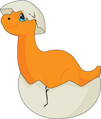 Cute dino egg hatching dinosaur baby vector illustration Kids print