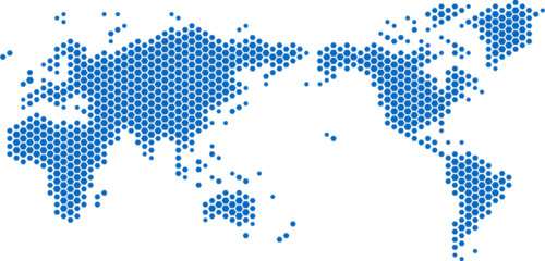 Hexagon shape world map