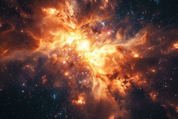 Fototapeta premium Mysterious Space big bang. Planet star cosmos. Generate Ai