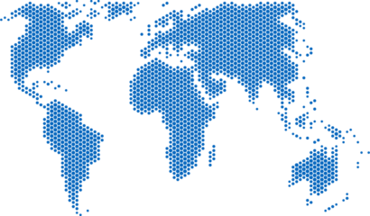 Hexagon shape world map