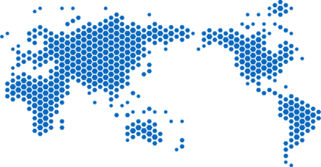 Hexagon shape world map